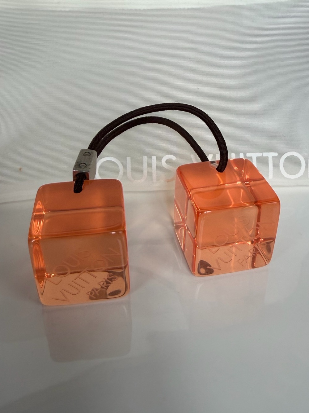 LV Orange Hair Cubes with Zip Pouch - Picture 3 of 4